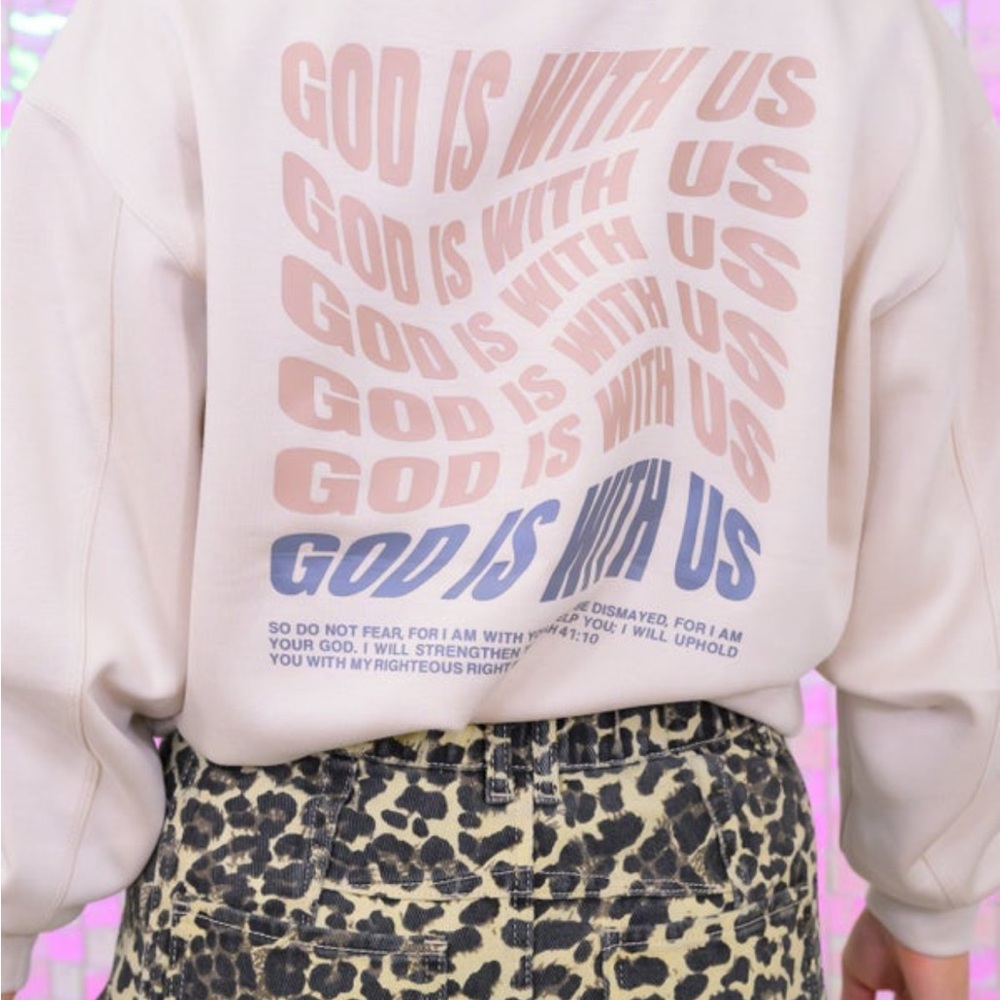 Yelete Cream and Pink Graphic Sweatshirt